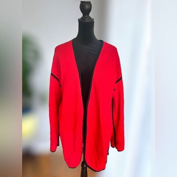 Adrienne Vittadini Open Front Cardigan Sweater Pockets Size S - Picture 7 of 15